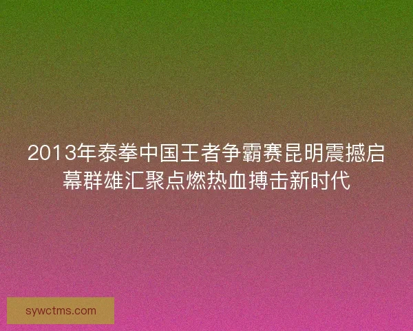 2013年泰拳中国王者争霸赛昆明震撼启幕群雄汇聚点燃热血搏击新时代